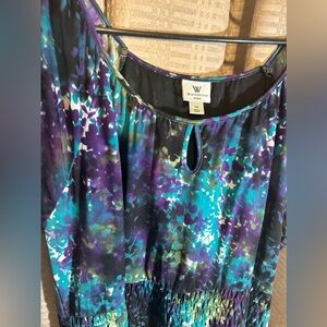 Blue & Purple, Short Sleeved Blouse by Worthington, Women's size Large